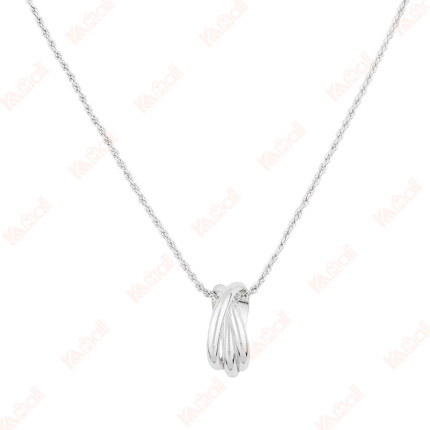 silver necklace detachable ring necklace